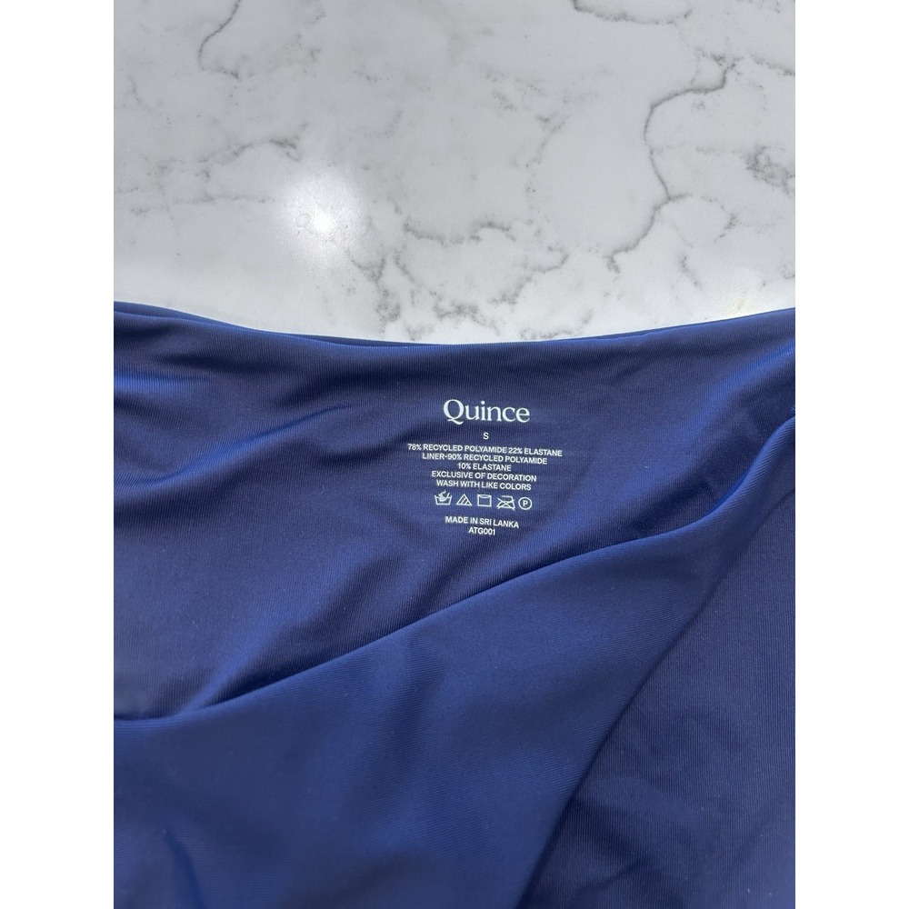 Quince Deep Navy Italian Low Rise Bikini Bottoms Size Small - Picture 3 of 3